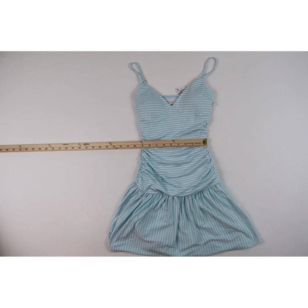 Hollister Mini Dress Ruched Bodycon Blue White Striped XS NWT